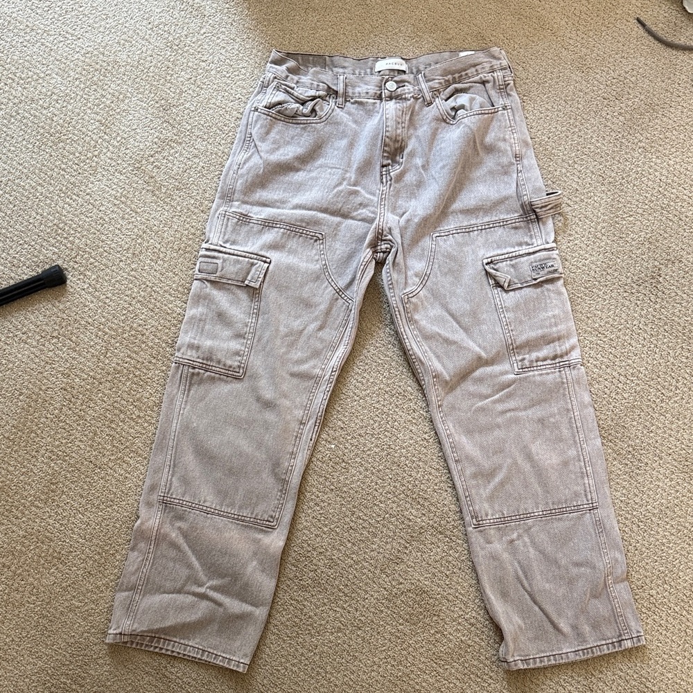 PacSun Light Gray Cargo Pants for Men